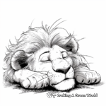 Lazy Baby Lion Relaxing Coloring Sheets 2