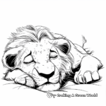 Lazy Baby Lion Relaxing Coloring Sheets 3