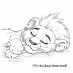 Lazy Baby Lion Relaxing Coloring Sheets 4