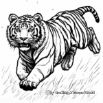 Leaping Bengal Tiger Coloring Pages 1