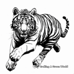 Leaping Bengal Tiger Coloring Pages 2