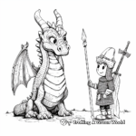 Legendary Dragon and Knight Coloring Pages 3