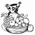 Lemur Eating Fruit Banquet Coloring Pages 1