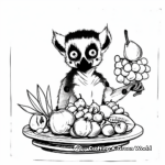 Lemur Eating Fruit Banquet Coloring Pages 2