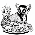 Lemur Eating Fruit Banquet Coloring Pages 3