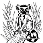 Lemur in the Wild: Jungle-Scene Coloring Pages 4