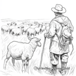 Life-like Shepherd Tending Sheep Coloring Pages 4