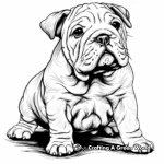 Light Bulldog Puppy Coloring Pages for Relaxation 4
