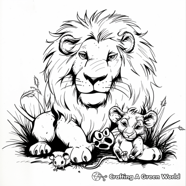 Lion And Mouse Coloring Pages - Free &amp; Printable!