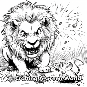 Lion And Mouse Coloring Pages - Free &amp; Printable!