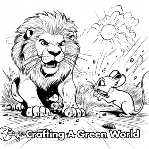 Lion And Mouse Coloring Pages - Free &amp; Printable!