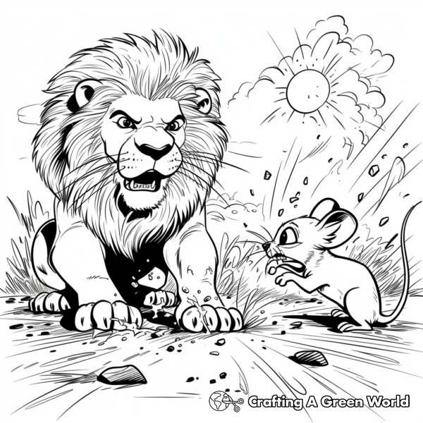 Lion And Mouse Coloring Pages - Free &amp; Printable!
