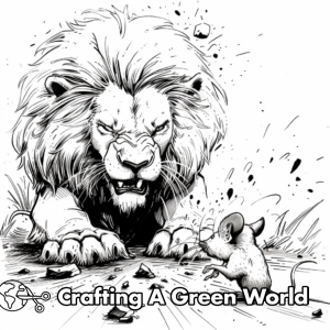 Lion And Mouse Coloring Pages - Free &amp; Printable!