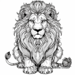 Lion, King of the Jungle Coloring Pages 1
