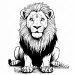 Lion, King of the Jungle Coloring Pages 2