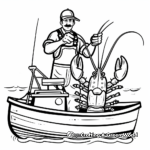 Lobster Boat and Lobsterman Coloring Sheet 1