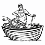 Lobster Boat and Lobsterman Coloring Sheet 3