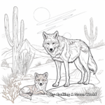 Lone Wolf: Desert-Scene Coloring Pages 1