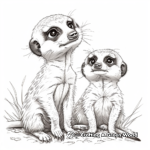 Lovable Meerkat Pups Coloring Pages 1