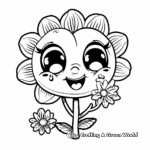 Lovely Kawaii Flower Coloring Pages 1