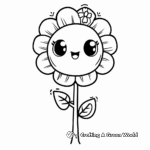 Lovely Kawaii Flower Coloring Pages 2