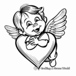 Loving Valentine's Heart with Cupid Coloring Pages 4