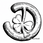 Lucky Horseshoe and Shamrock Coloring Pages 1
