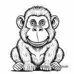 Macaque Monkey Coloring Pages 1