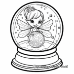 Magical Fairy Snow Globe Coloring Pages 3