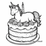 Magical Glitter Unicorn Cake Coloring Pages 2
