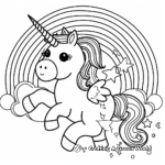 Magical Kawaii Unicorn and Rainbow Coloring Pages 4