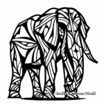 Majestic African Tribal Elephant Coloring Pages 1