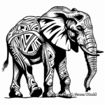 Majestic African Tribal Elephant Coloring Pages 2