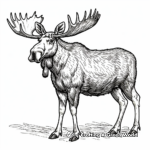 Majestic Bull Moose Coloring Pages 1