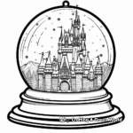Majestic Castle Snow Globe Coloring Pages 1
