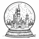 Majestic Castle Snow Globe Coloring Pages 3