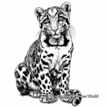Majestic Clouded Leopard Coloring Pages 1