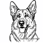 Majestic German Shepherd Face Coloring Pages 1