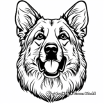 Majestic German Shepherd Face Coloring Pages 2