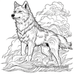 Majestic Sky Elemental Wolf Coloring Pages 1