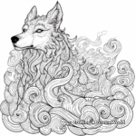 Majestic Sky Elemental Wolf Coloring Pages 2