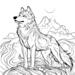 Majestic Sky Elemental Wolf Coloring Pages 3