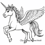 Majestic Winged Unicorn, or 'Pegacorn', Coloring Pages 1
