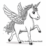 Majestic Winged Unicorn, or 'Pegacorn', Coloring Pages 2