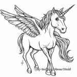 Majestic Winged Unicorn, or 'Pegacorn', Coloring Pages 4