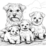 Maltese Family Coloring Pages: Adult and Puppies 3