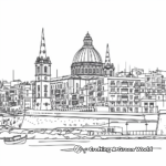 Maltese in Famous Cities Coloring Pages 4