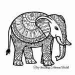 Mandala Inspired Tribal Elephant Coloring Pages 1