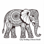 Mandala Inspired Tribal Elephant Coloring Pages 2