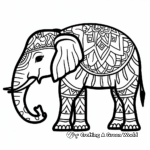 Mandala Inspired Tribal Elephant Coloring Pages 4